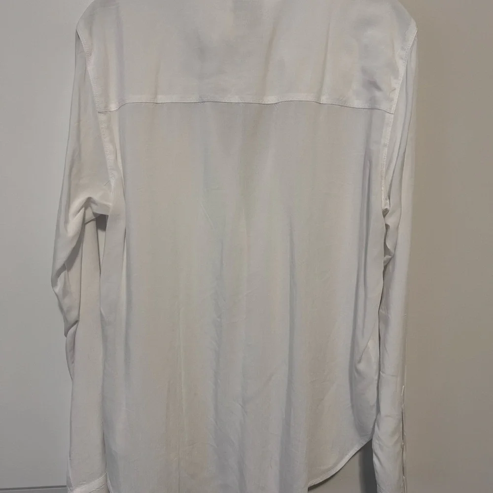 Abercrombie & Fitch White Semi-Sheer Button-Down Shirt - Picture 2 of 3